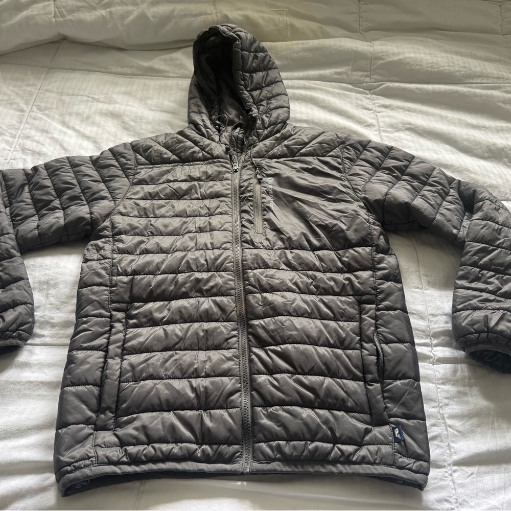 Vineyard Vines Men’s XS Quilted Puffer Jacket with Hood - Gray